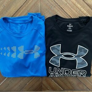 Under Armour Kids' Long Sleeve Tees in Blue and Black